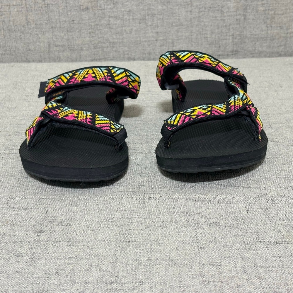 Teva Original Universal Sandals Women 9 Black Multi Geometric Strappy Sport - Picture 4 of 6
